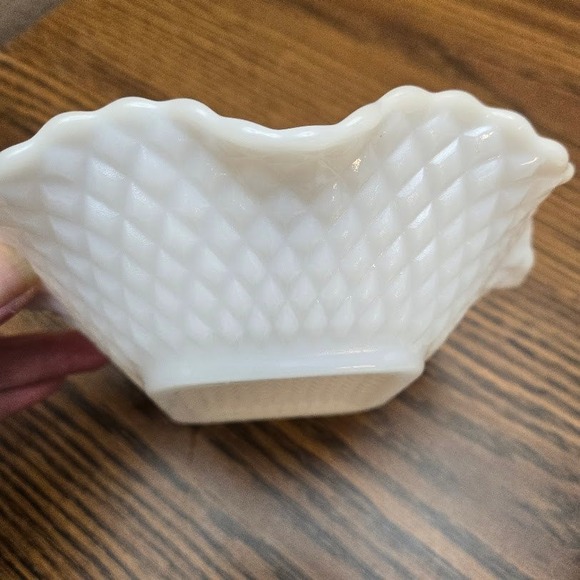 2 Hazel Atlas 1930's Mild‎ Glass Square Dish Diamond Quilt Pattern 5" MCM - Picture 2 of 8